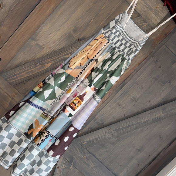 Multicolor Patterned Maxi Dress - Picture 3 of 4